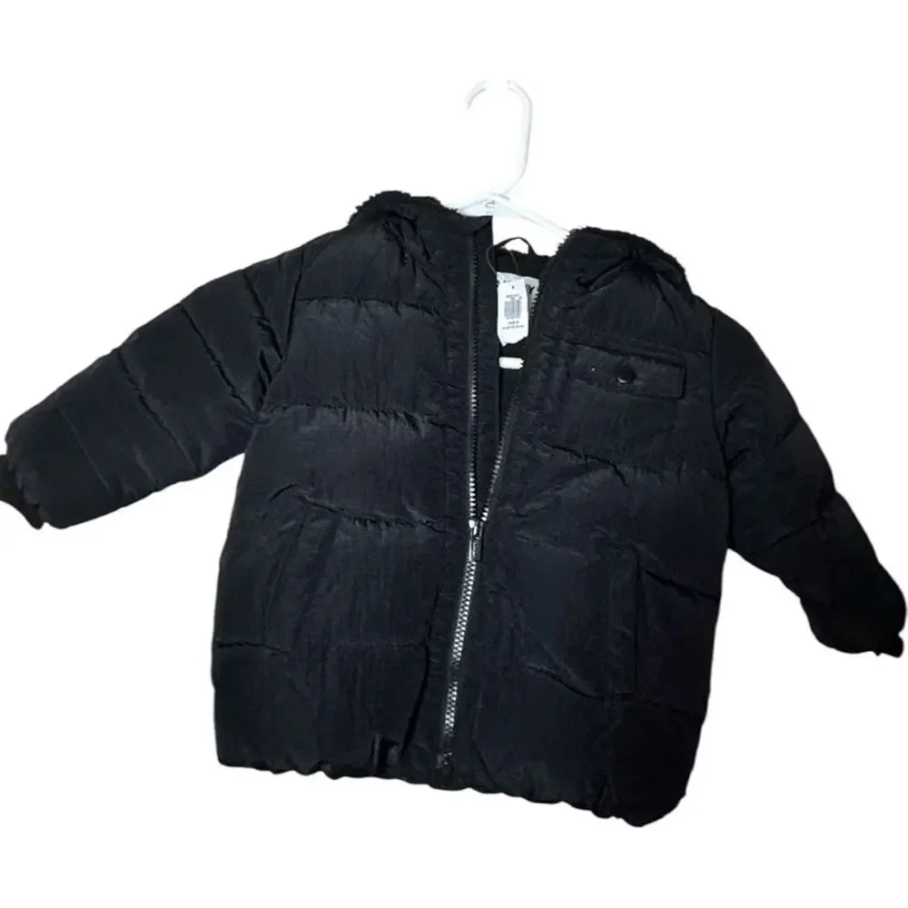 Old Navy  Kids Black Puffer Winter Cold Weather Jacket Sz 18-24 M NWT